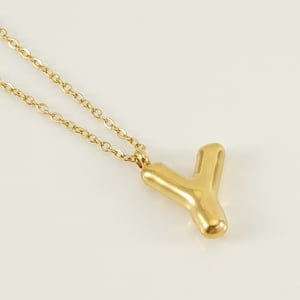 1 Piece Simple Series Simple Letter Y Stainless Steel  Gold Color Women's Pendant Necklaces h5 